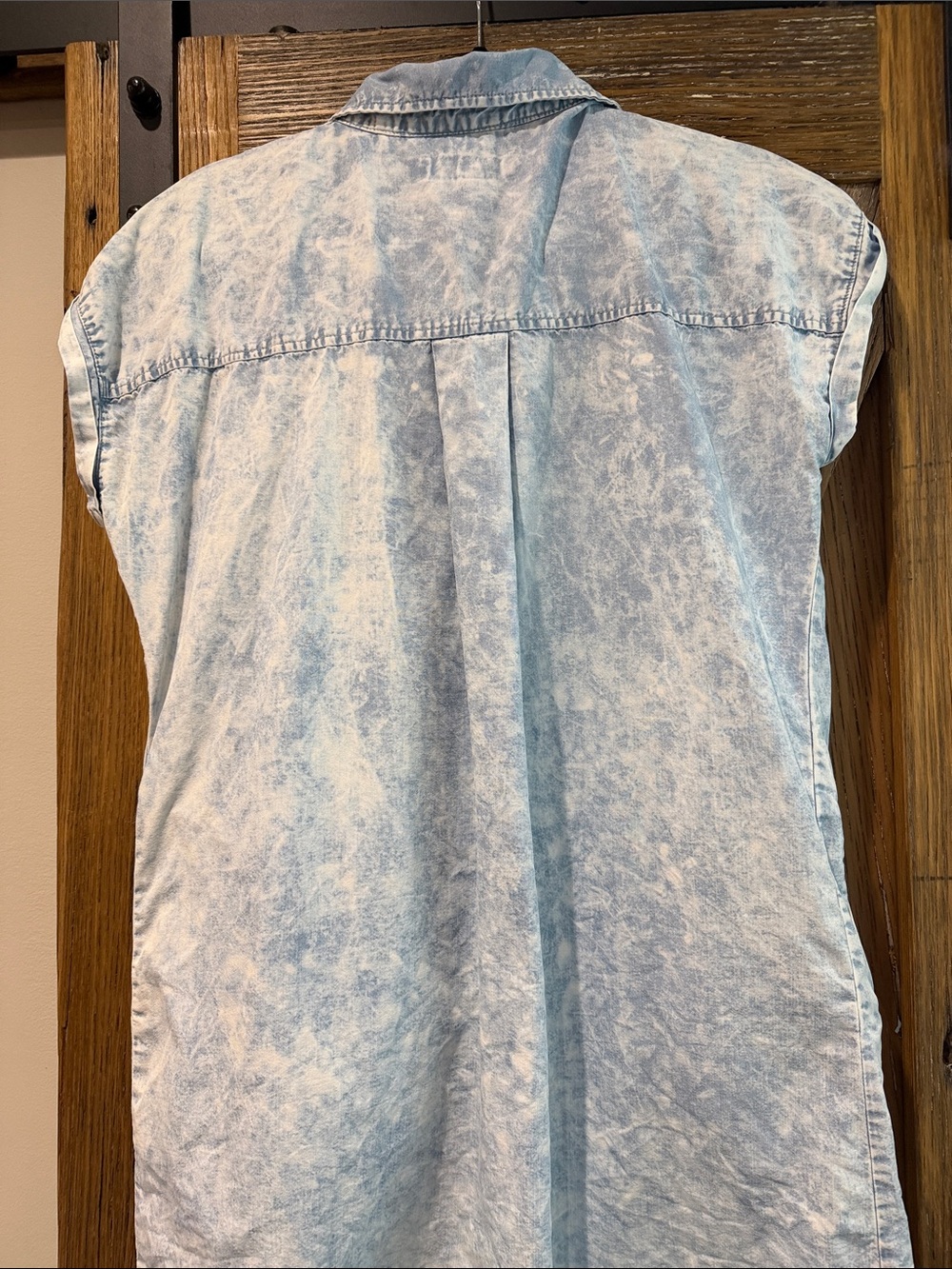 Thread & Supply Pale Blue Chambray acid wash Shirt dress M - Picture 5 of 7